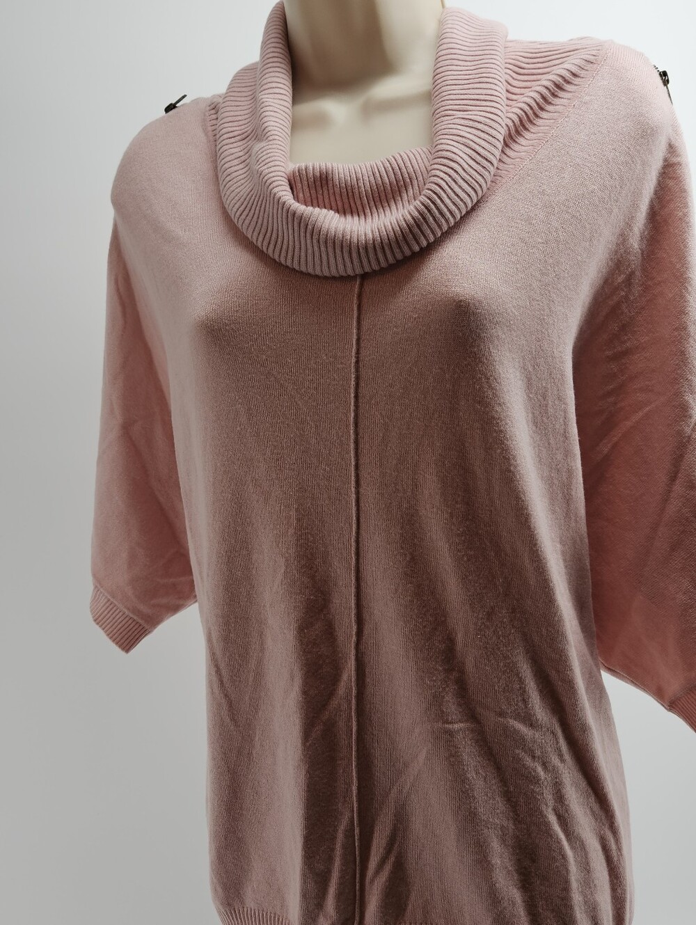 Women's Dusty Pink Cowl Neck Sweater - Picture 2 of 13